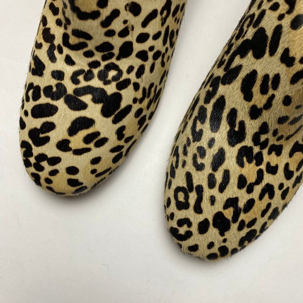 HALOGEN Leopard Calf Hair Ankle Bootie Chelsea Size 9 - Picture 2 of 9